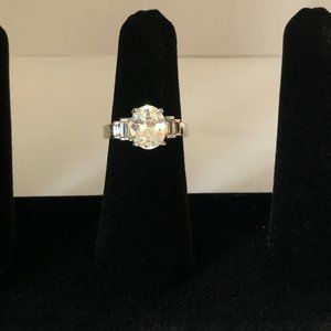Sterling Silver Cubic Zirconia Engagement Ring